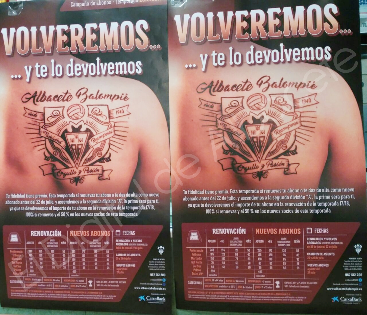 Lema y cartelería de la pasada campaña de abonos