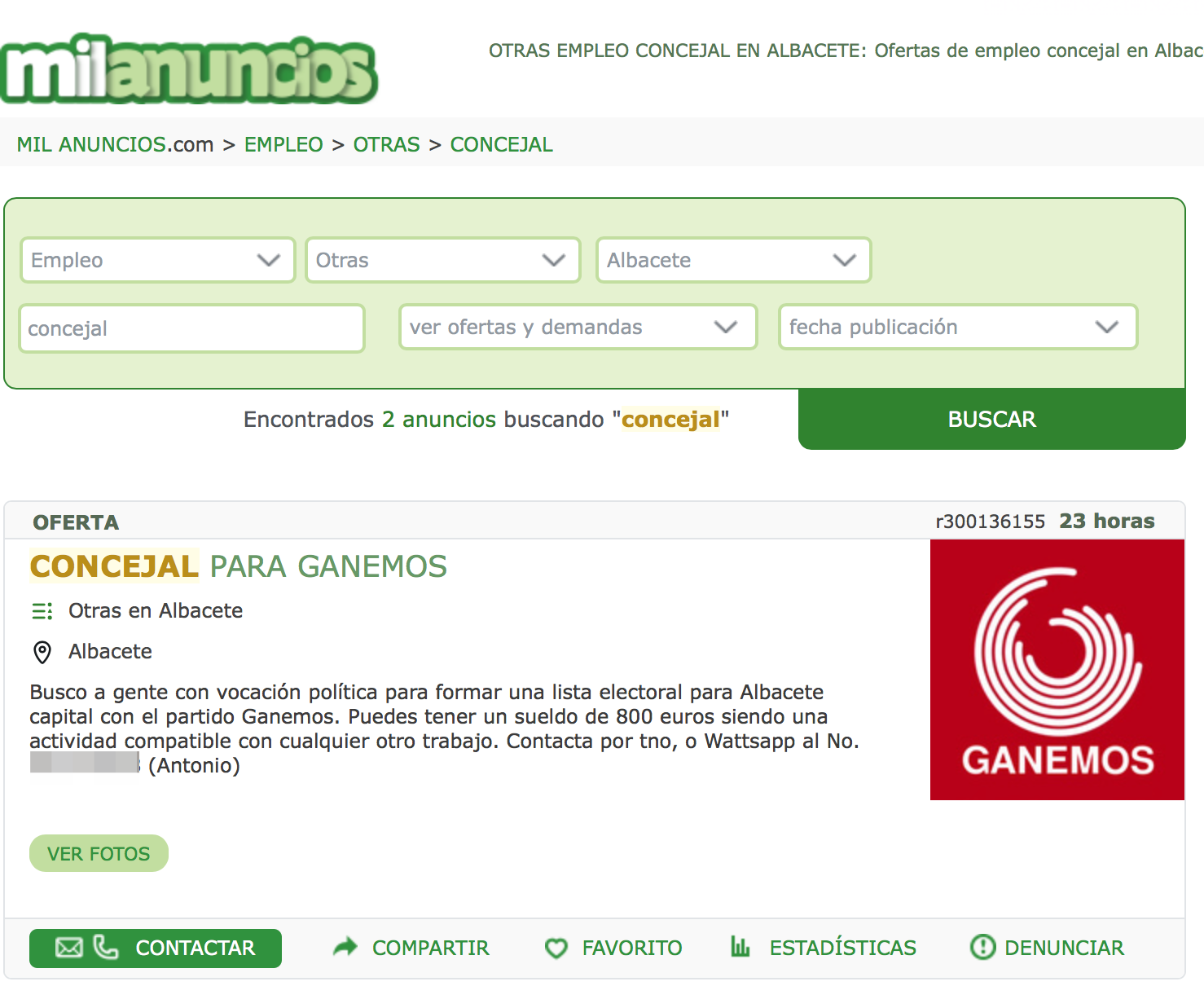 milanuncios contacto albacete
