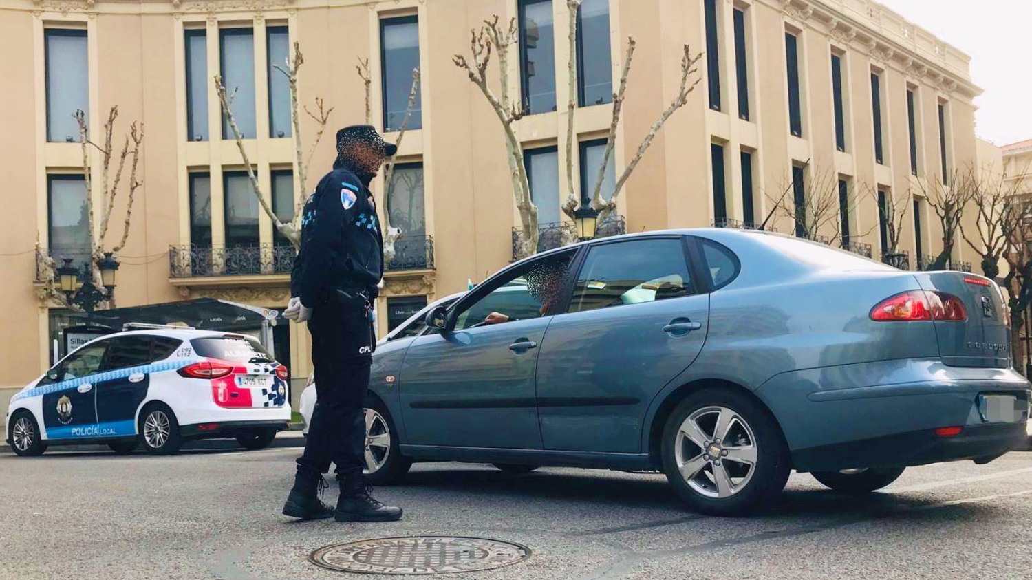 La Policía Local de Albacete en un control durante el confinamiento en marzo de 2020