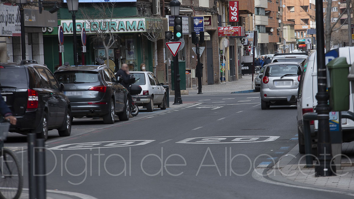 Calle Baños en Albacete - Foto de archivo