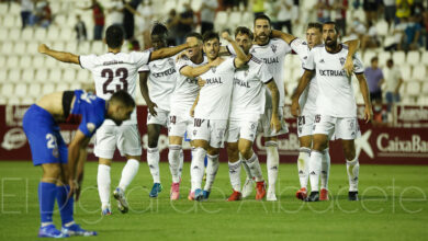 El Albacete celebra un gol ante el Andorra