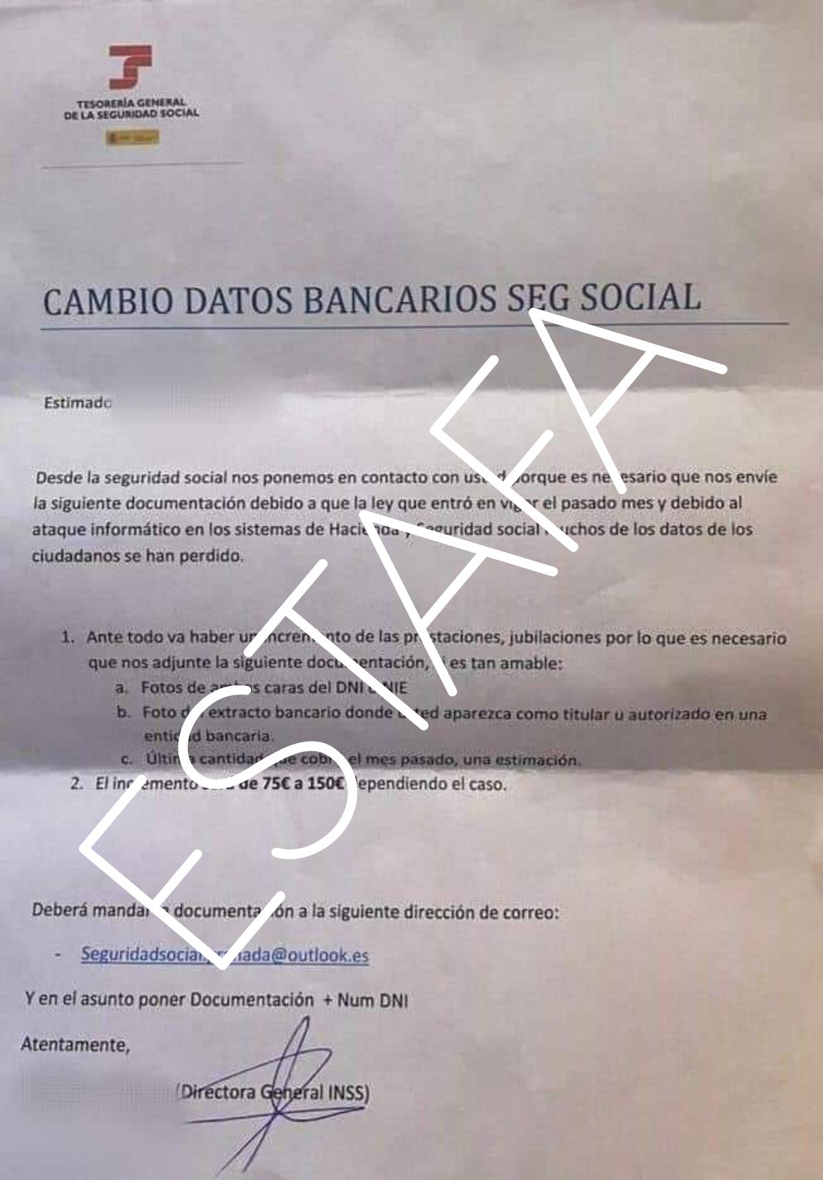 ESTAFA SEGURIDAD SOCIAL