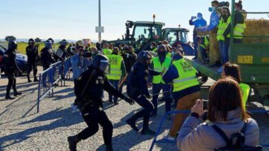 Carga de la Policía Nacional contra ganaderos de Castilla-La Mancha