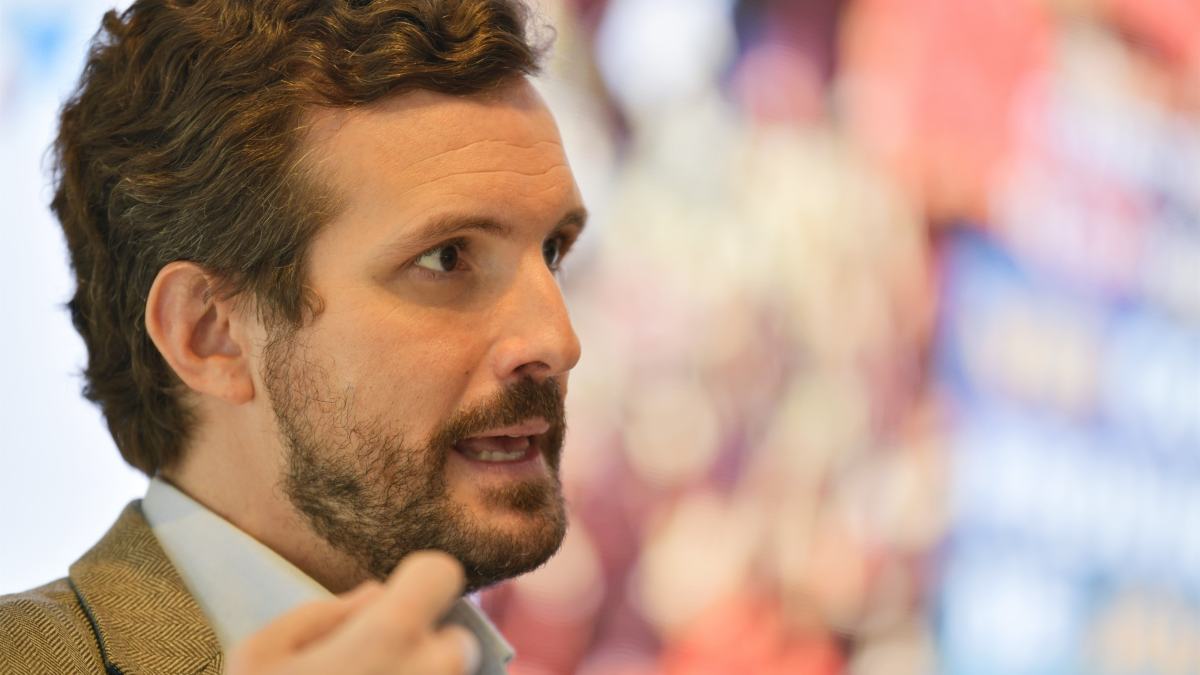 El presidente del PP, Pablo Casado, desde Campo de Criptana