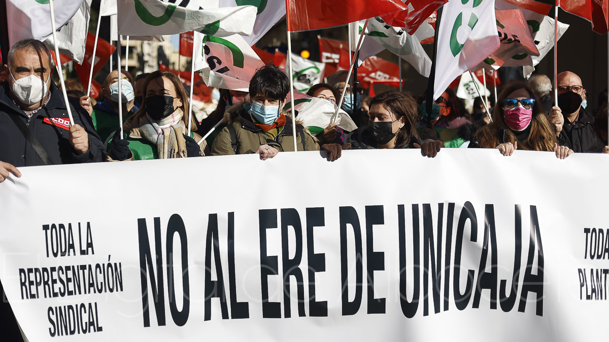 Jornada de huelga de los trabajadores de Unicaja-Liberbank en Albacete