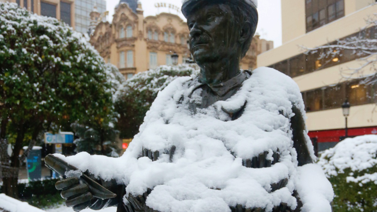 Nieve en el centro de Albacete