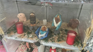 Imagen del Belén montado en un comercio que ha llevado a los tribunales VOX