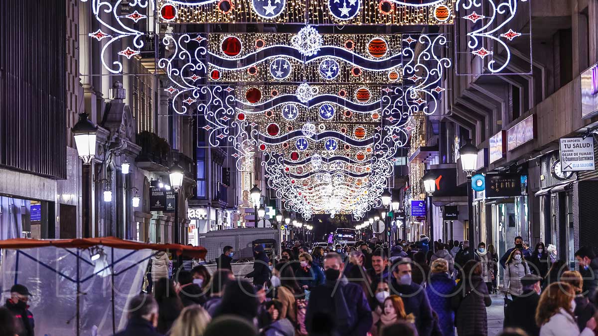 Alumbrado navideño en la calle Ancha de Albacete