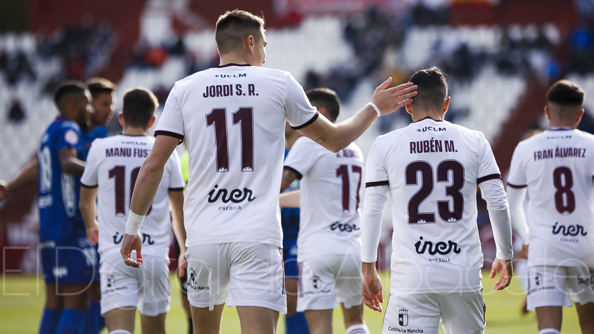El Albacete Balompié celebra un gol