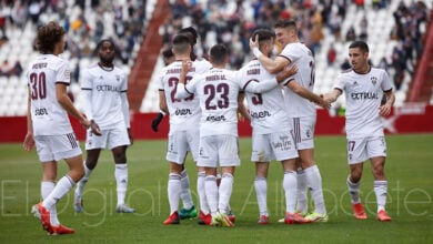 El Albacete celebra un gol