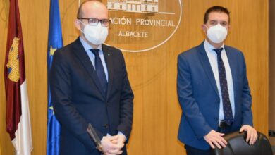 Presidente de la Diputacion, Santiago Cabañero, y el diputado de Sanidad previo a la rueda de prensa balance del CSS