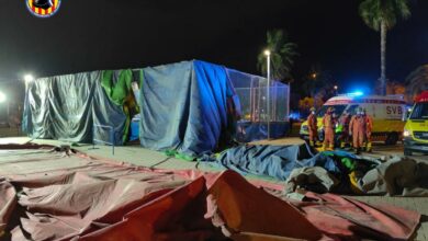 Hinchable caído en la feria de Mislata / Foto: CONSORCIO BOMBEROS VALENCIA