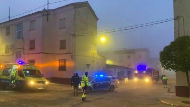 Una mujer resulta afecta tras el incendio de su vivienda en Villarrobledo / Imagen: Policía Local de Villarrobledo