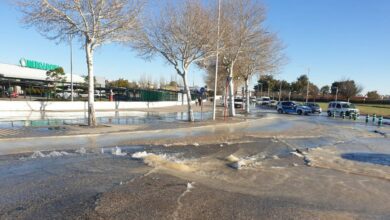 Rotura de una tubería en Albacete / Imagen: Policía Local de Albacete