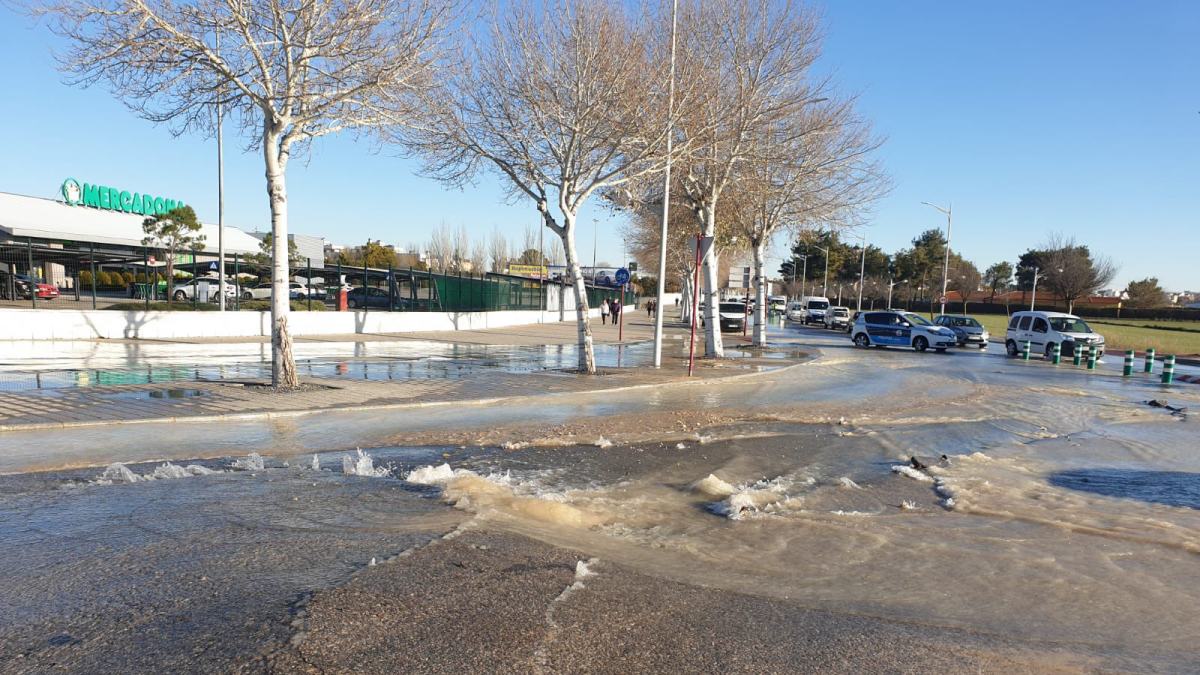 Rotura de una tubería en Albacete / Imagen: Policía Local de Albacete
