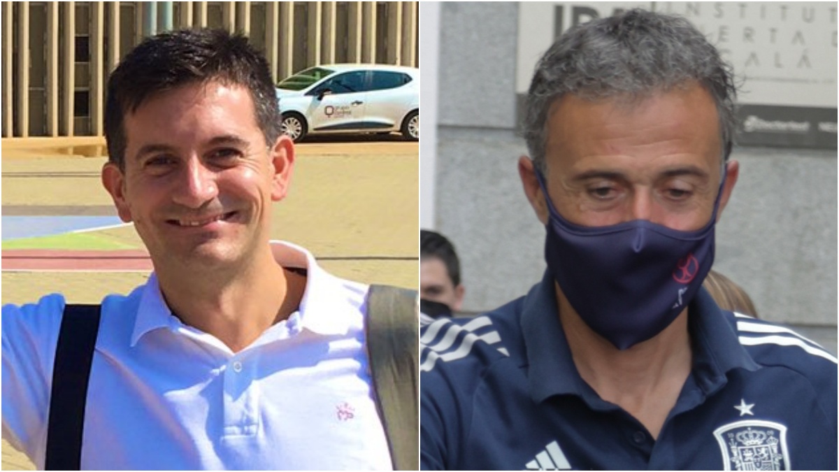 Sergio Sánchez, periodista de Albacete, y Luis Enrique, seleccionador nacional de fútbol