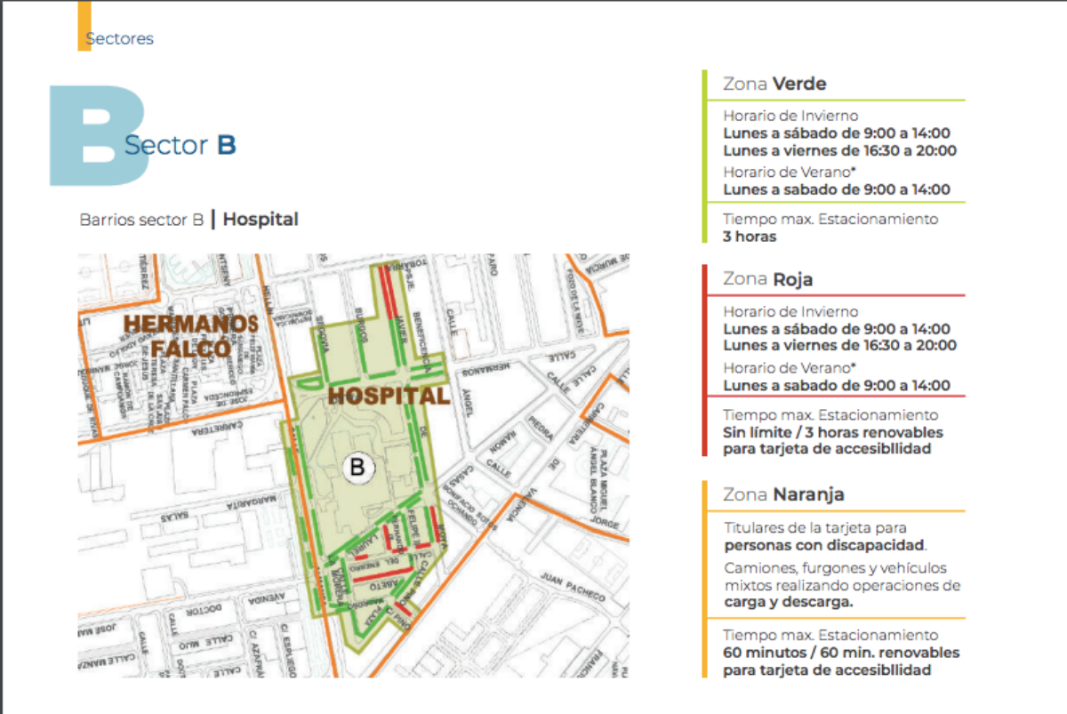Zona B de aparcamiento en Albacete / Imagen: EMISALBA