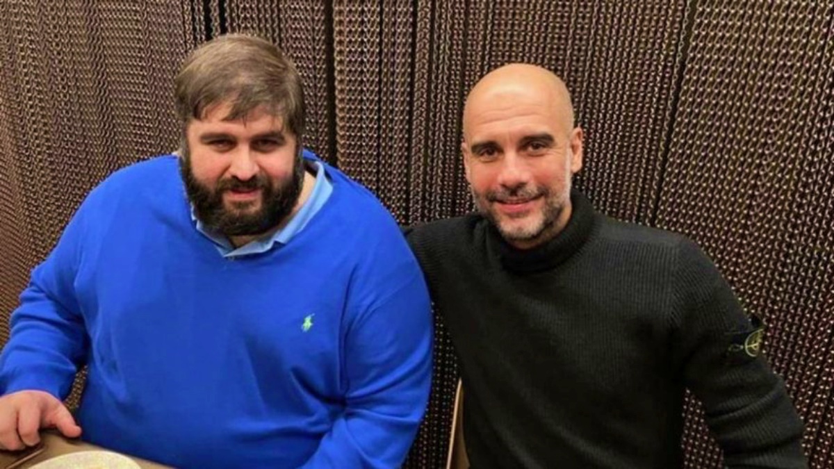 Edmundo Kabchi, dueño del Albacete, y Pep Guardiola, entrenador del Manchester City - FOTO: SPORT / TWITTER