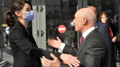 La ministra de Justicia Pilar Llop junto al presidente del TSJ de Castilla La Mancha, Vicente Rouco