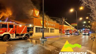 Incendio en una nave de Puertollano / Foto: SCIS Ciudad Real