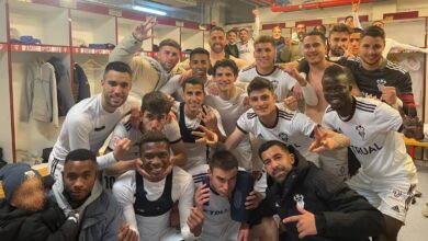 Felicidad en el vestuario del Albacete Balompié