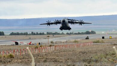 Uno de los aviones que han partido hacia Ucrania desde la Base aérea de Albacete