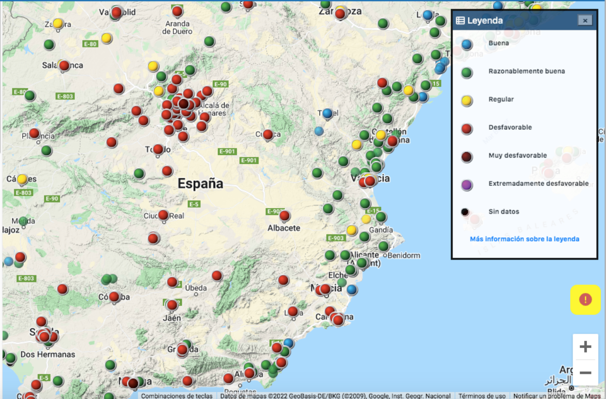 Índice de calidad el aire en Albacete / Imagen: Índice Nacional de Calidad del Aire