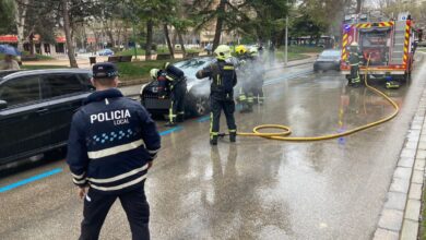 Incendio en un vehículo en Albacete / Imagen: Policía Local de Albacete