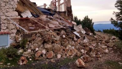 Derrumbe en la ermita de San Bartolomé en Yeste (Albacete) - Foto: Meteohellin; Tito Majada