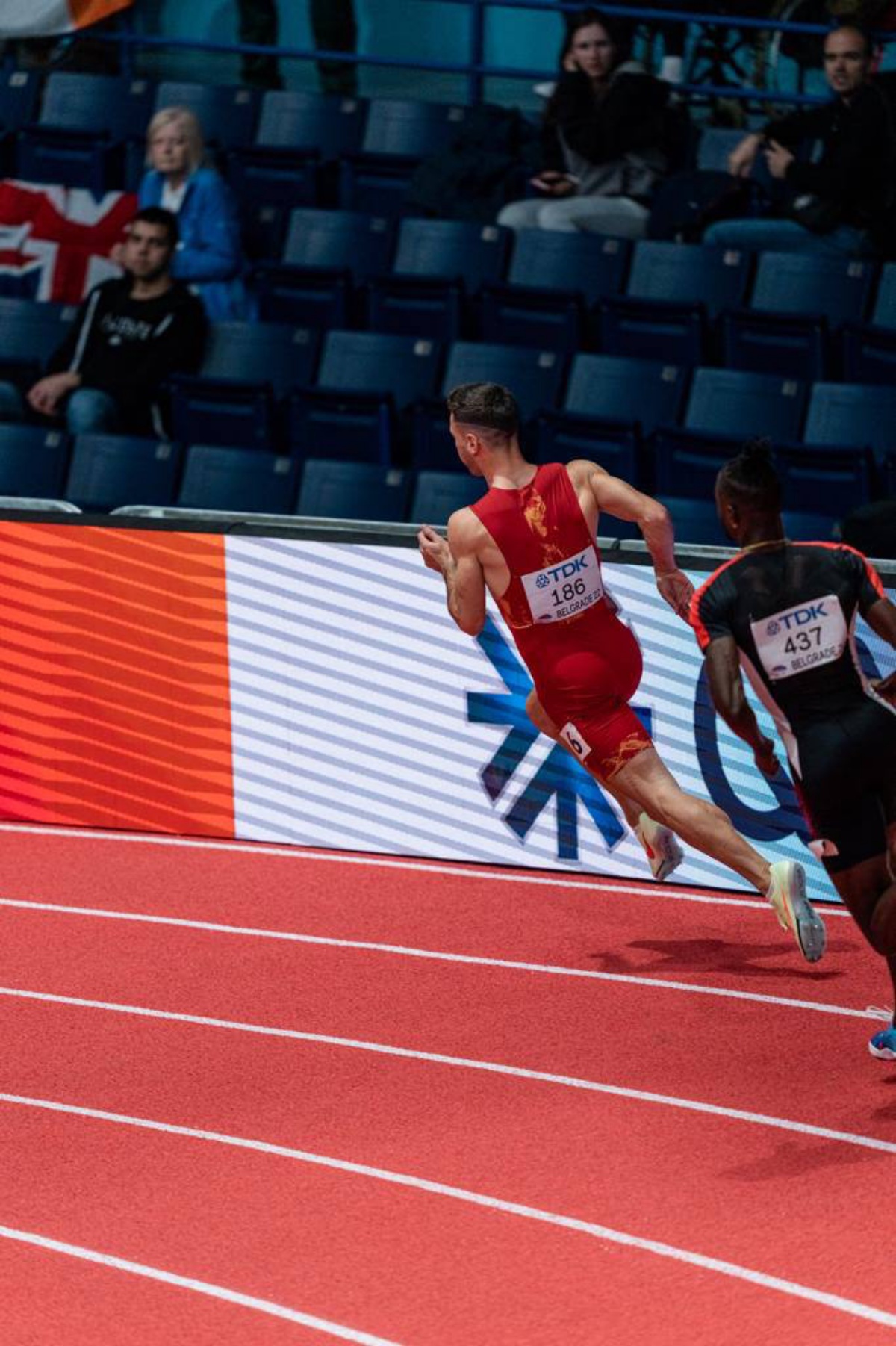 Un instante de la competición del atleta de Villarrobledo en el Campeonato Mundial de Atletismo / Imagen cedida