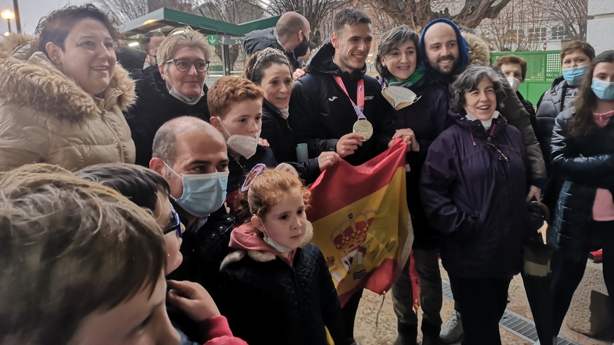 Recibimiento al atleta en Villarrobledo