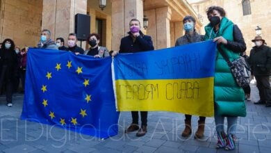 Minuto de silencio en Albacete contra la invasión rusa a Ucrania