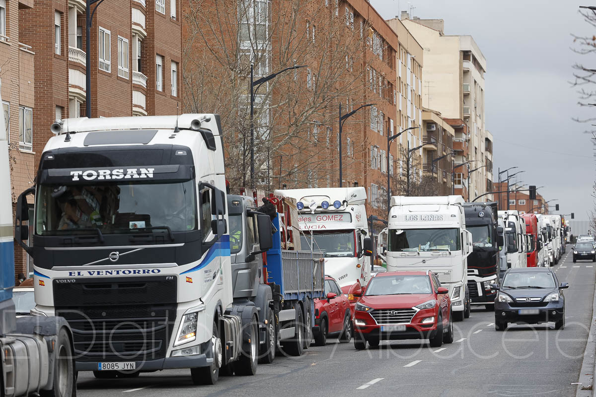 Los camiones tomaban este lunes las calles de Albacete