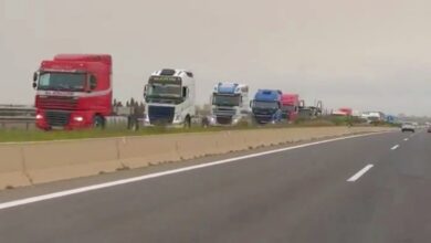Protestas de camioneros en Albacete