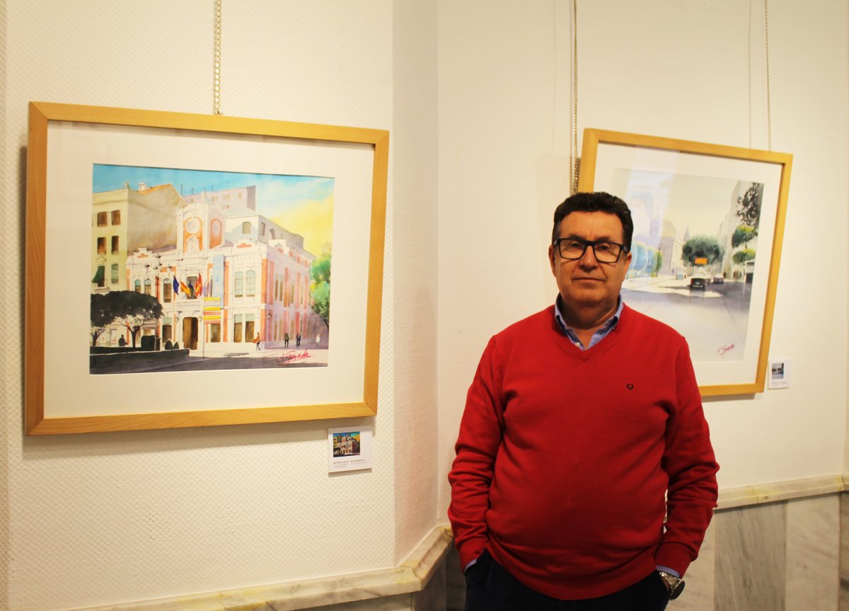 El artista albaceteño Ángel Sánchez Gerada presenta en la sala del Archivo Histórico Provincial de Albacete, hasta el 29 de abril, ‘Acuarelas en la distancia