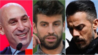 Rubiales, Piqué y De la Barrera, entrenador del Albacete Balompié