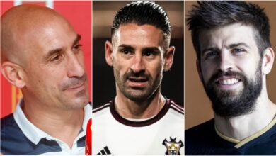 Rubiales, Piqué y el jugador del Albacete Kike Márquez