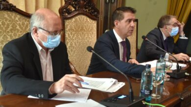 El presidente de la Diputación de Albacete en el Pleno Provincial de mayo de 2022