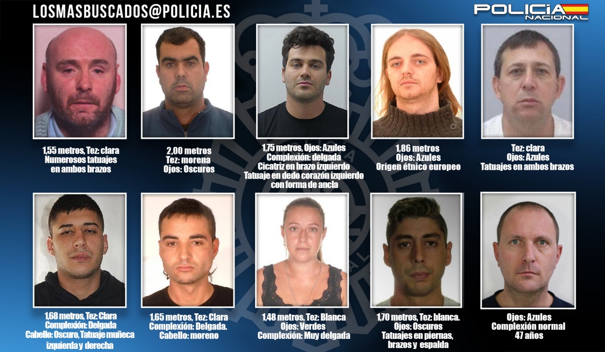 Fugitivos buscados por la Policía Nacional / Imagen: Policía Nacional