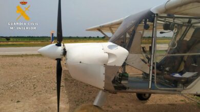 Aeronave que obligó a intervenir a la Guardia Civil en la provincia de Albacete