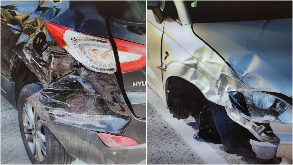 Daños sufridos por dos coches en Albacete
