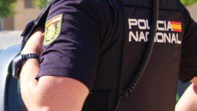 Policia Nacional en Hellín (Albacete) - Foto de archivo