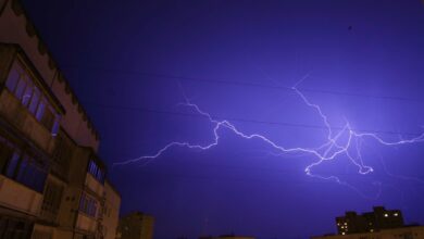 Tormentas en Albacete - Foto de archivo