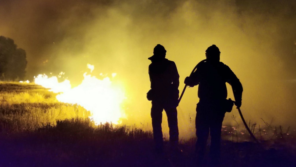 Incendio forestal en Albacete - Foto de archivo