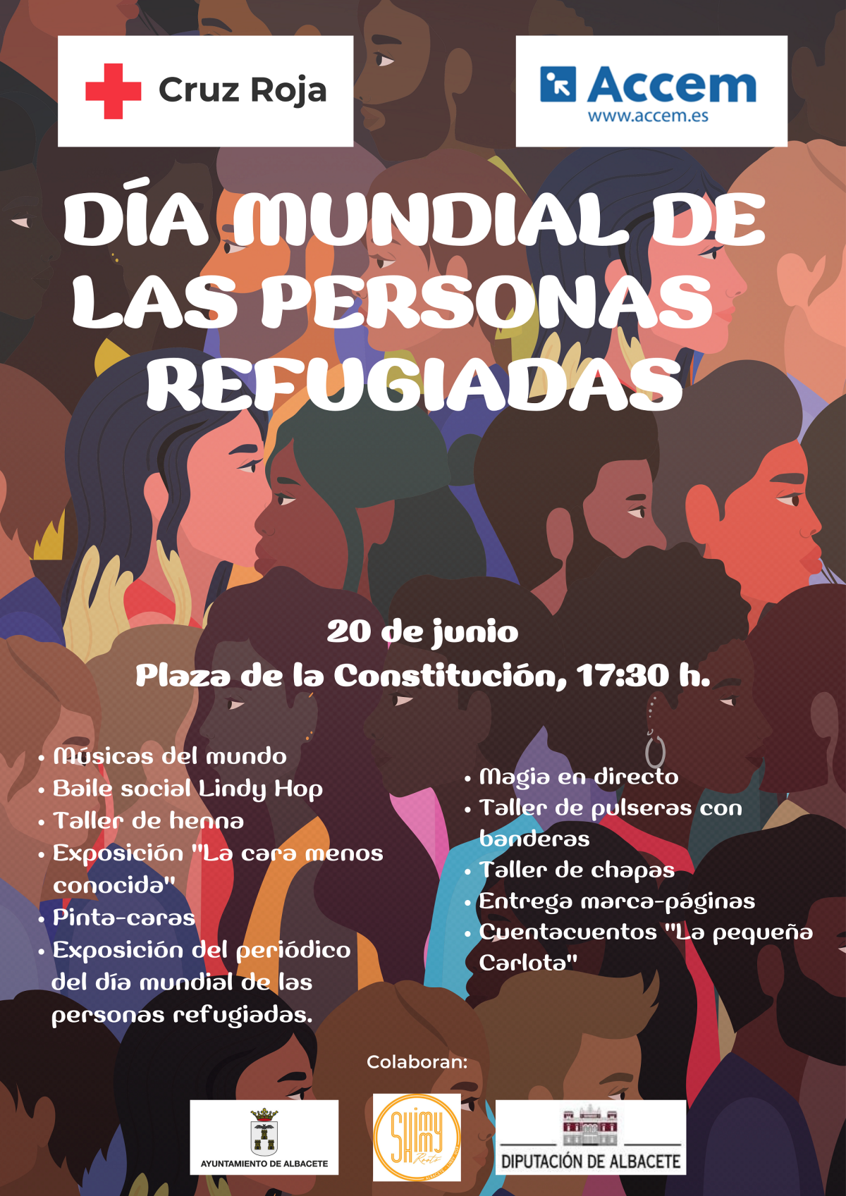 Cartel Cruz Roja y ACCEM en Albacete