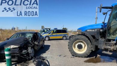 Accidente de tráfico en la provincia de Albacete / Imagen: Policía Local de La Roda