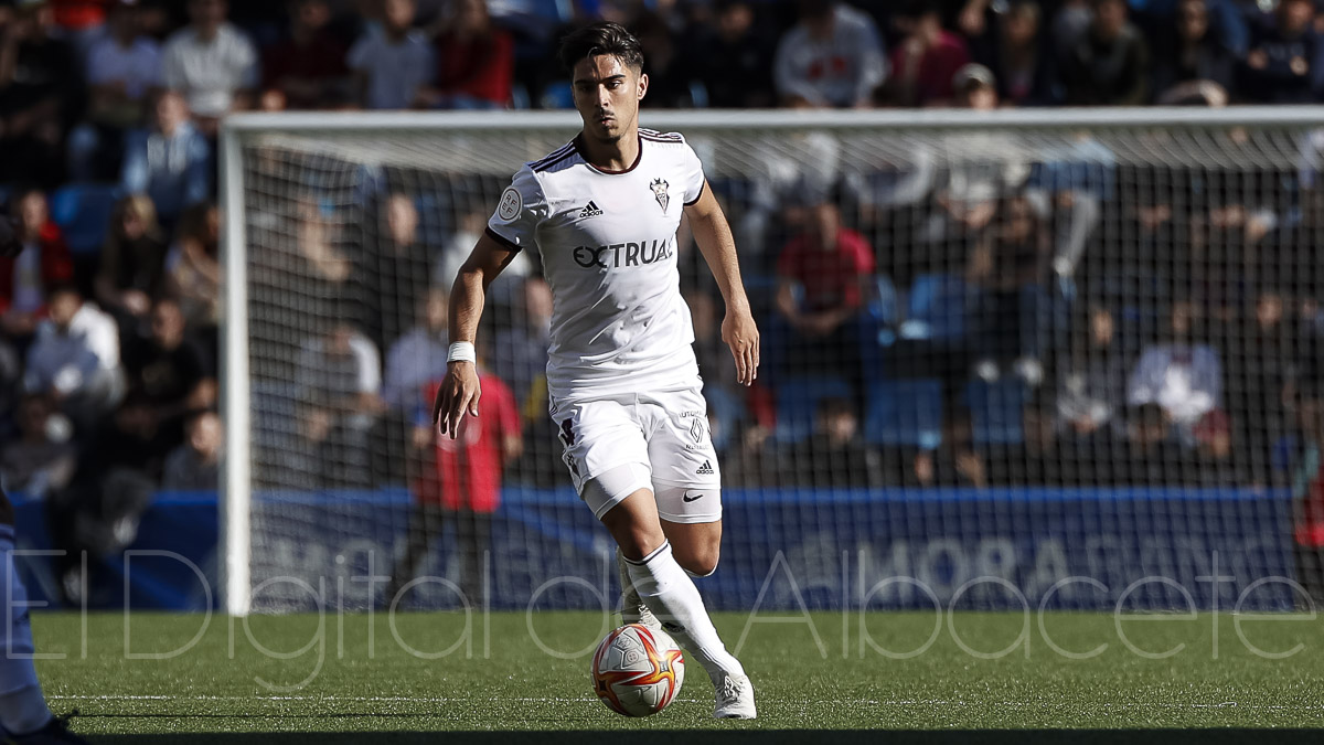 Javi Jiménez en un partido del Albacete