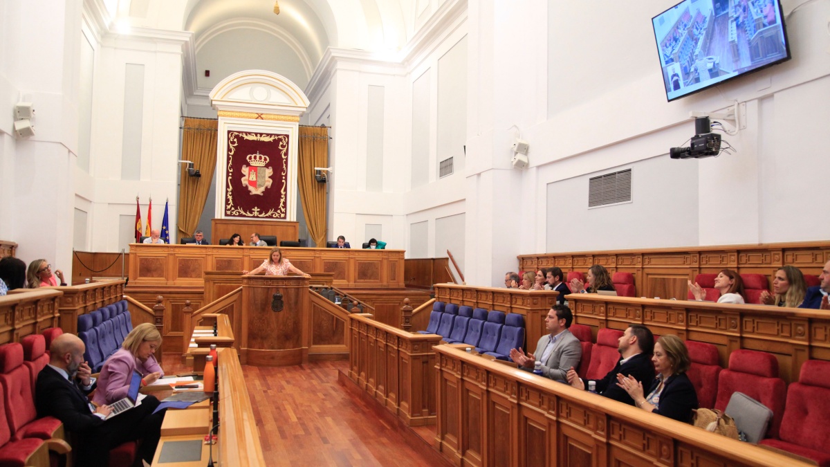 La consejera de Educación, Rosa Ana Rodríguez, en las Cortes de Castilla-La Mancha / JCCM