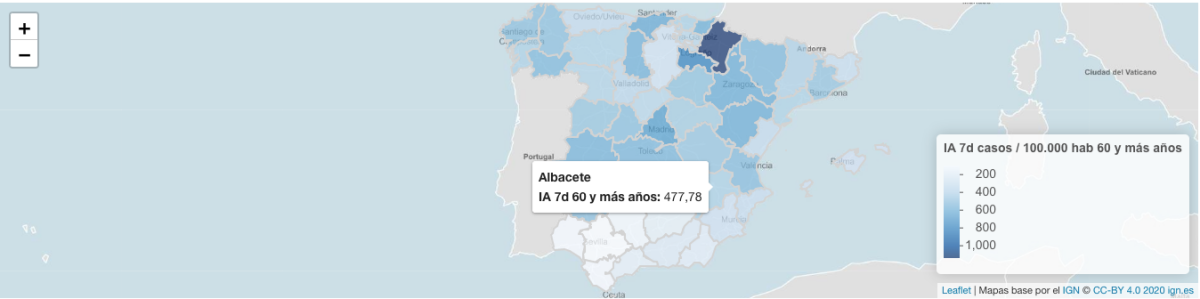 Incidencia acumulada a 7 días en Albacete / Instituto de Salud Carlos III