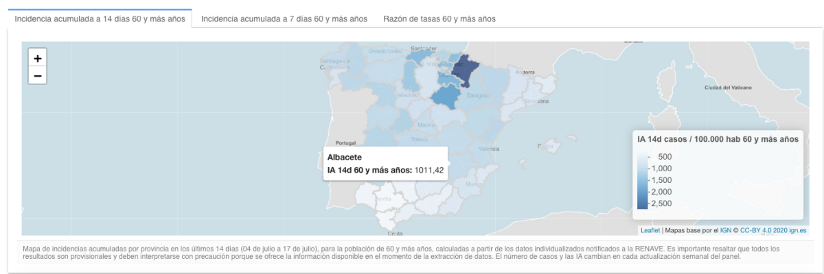 Incidencia acumulada a 14 días en Albacete / Instituto de Salud Carlos III